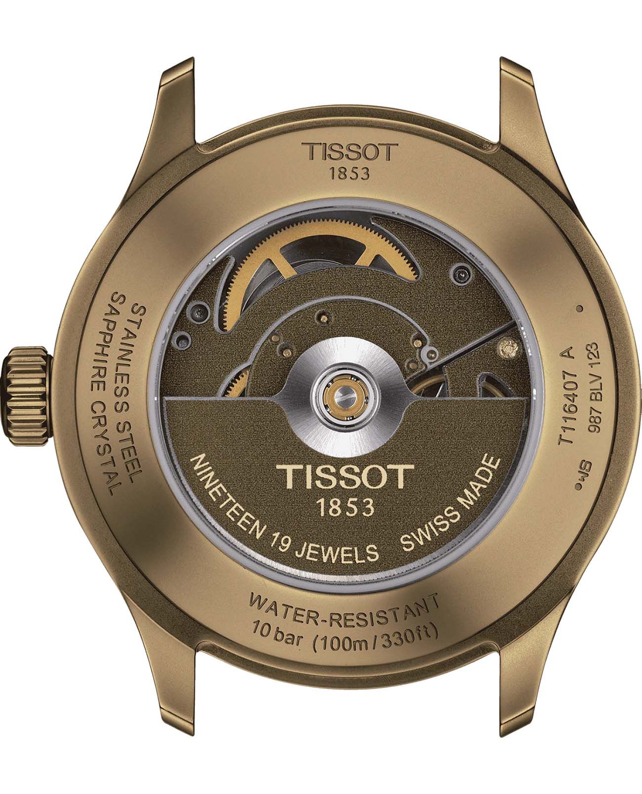 Tissot Tissot Gent XL Swissmatic T116.407.37.091.00, t-sport швейцария мужские часы на браслете тканевый боковой вид